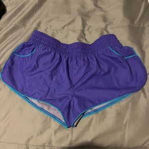 blue and pink active shorts. could also be use for swimming
